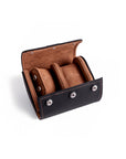 ELEMENTO | Black Leather 2-Watch Travel & Storage Case