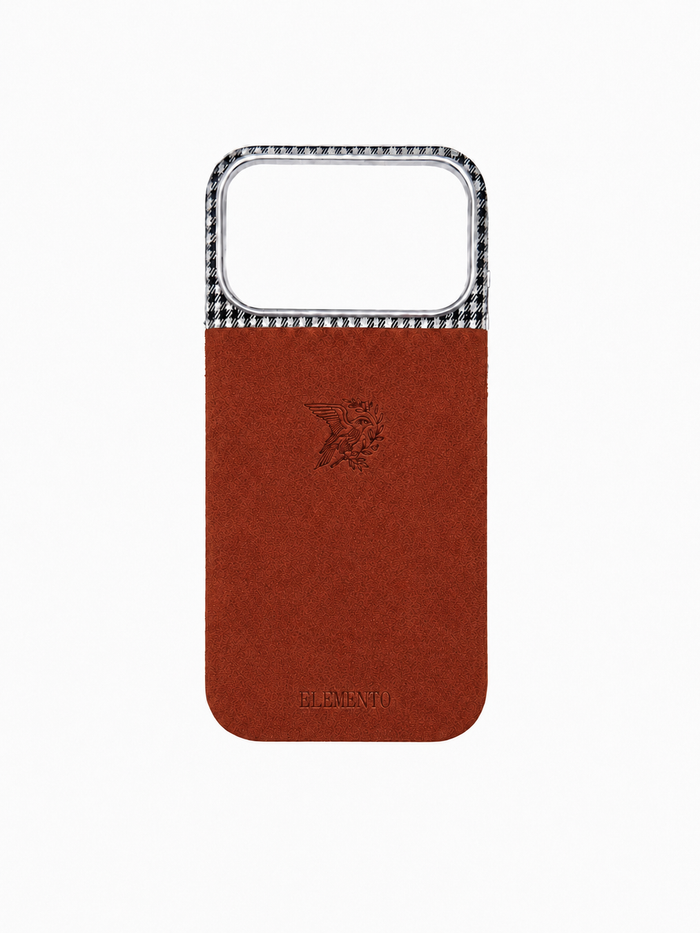 PEPITA PHONE CASE — COGNAC
