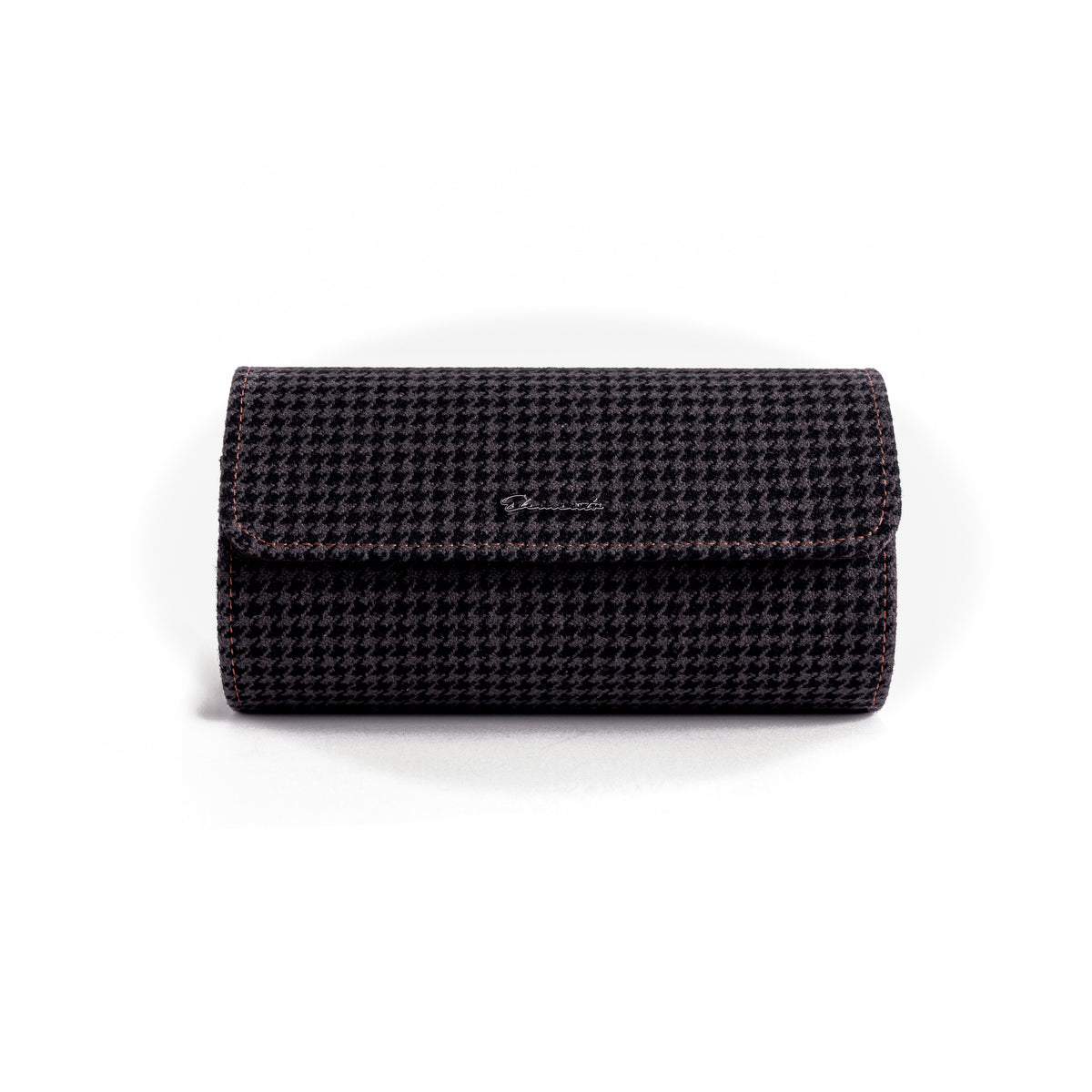 TRAVEL WATCH CASE — NERO PEPITA, 3 WATCHES