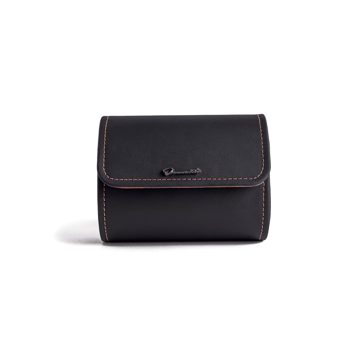 TRAVEL WATCH CASE — NERO NAPPA, 2 WATCHES