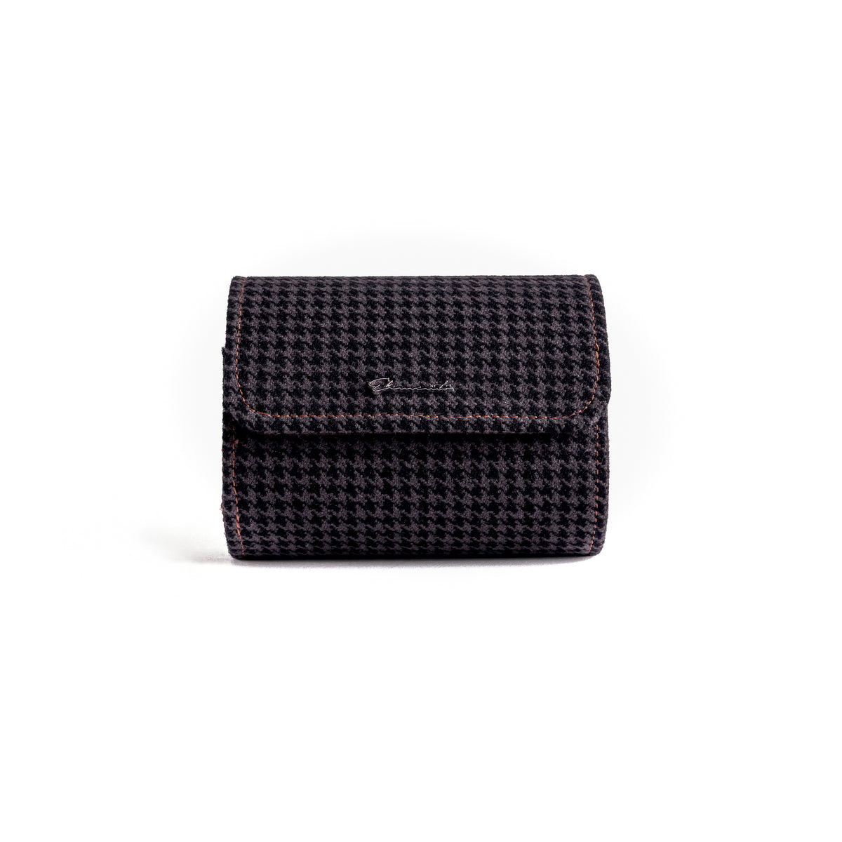 TRAVEL WATCH CASE — NERO PEPITA, 2 WATCHES