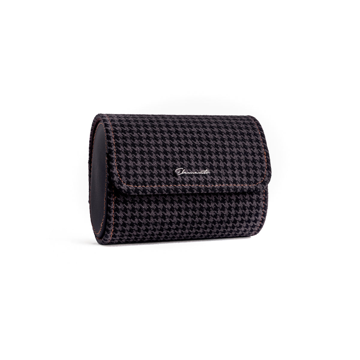 TRAVEL WATCH CASE — NERO PEPITA, 2 WATCHES