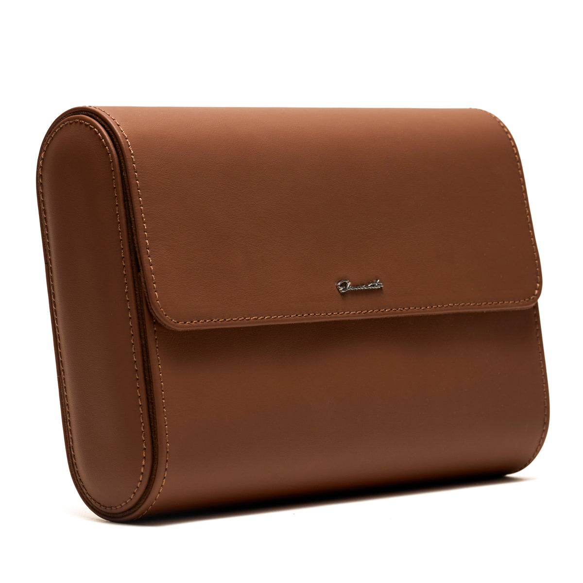 TRAVEL WATCH CASE — TAN LEATHER, 8 WATCHES