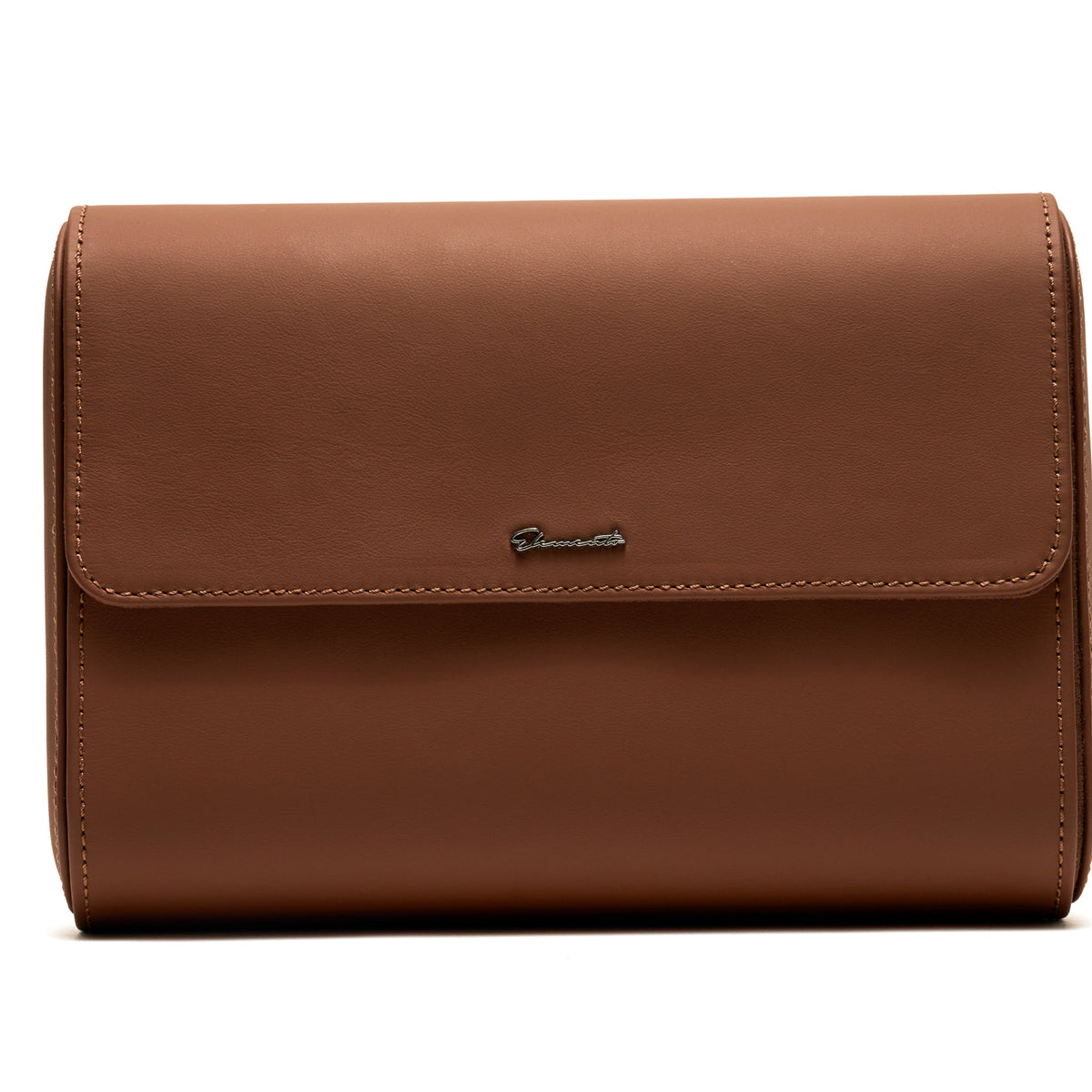 TRAVEL WATCH CASE — TAN LEATHER, 8 WATCHES