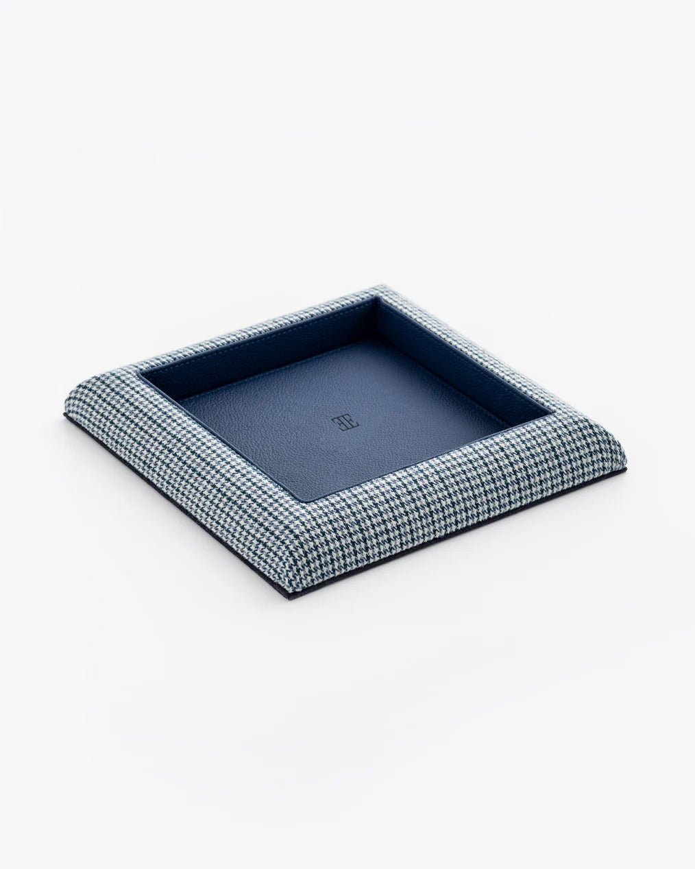 Valet tray in blue Pepita