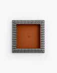 BLACK/WHITE PEPITA WITH COGNAC ALCANTARA TRAY