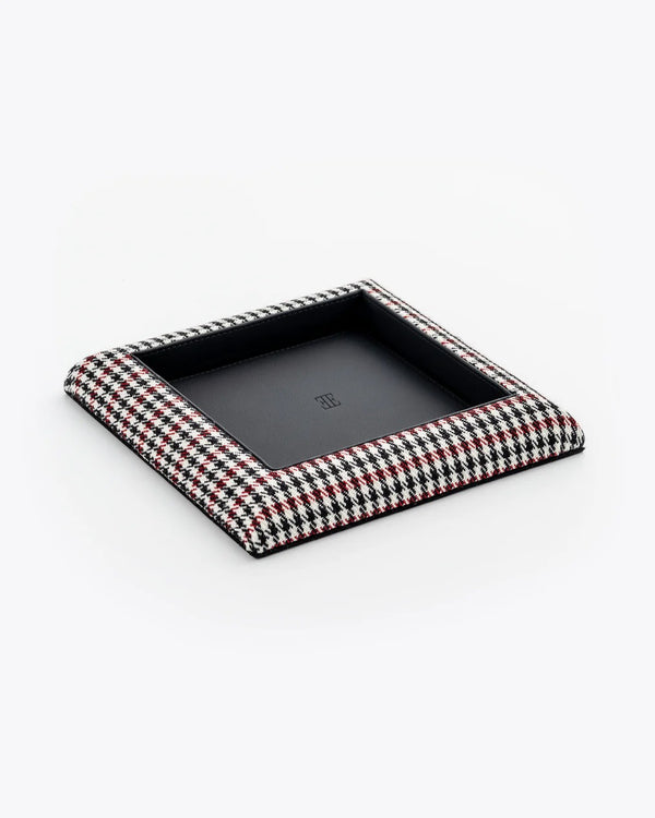BLACK/BURGUNDY PEPITA WITH NERO ALCANTARA TRAY