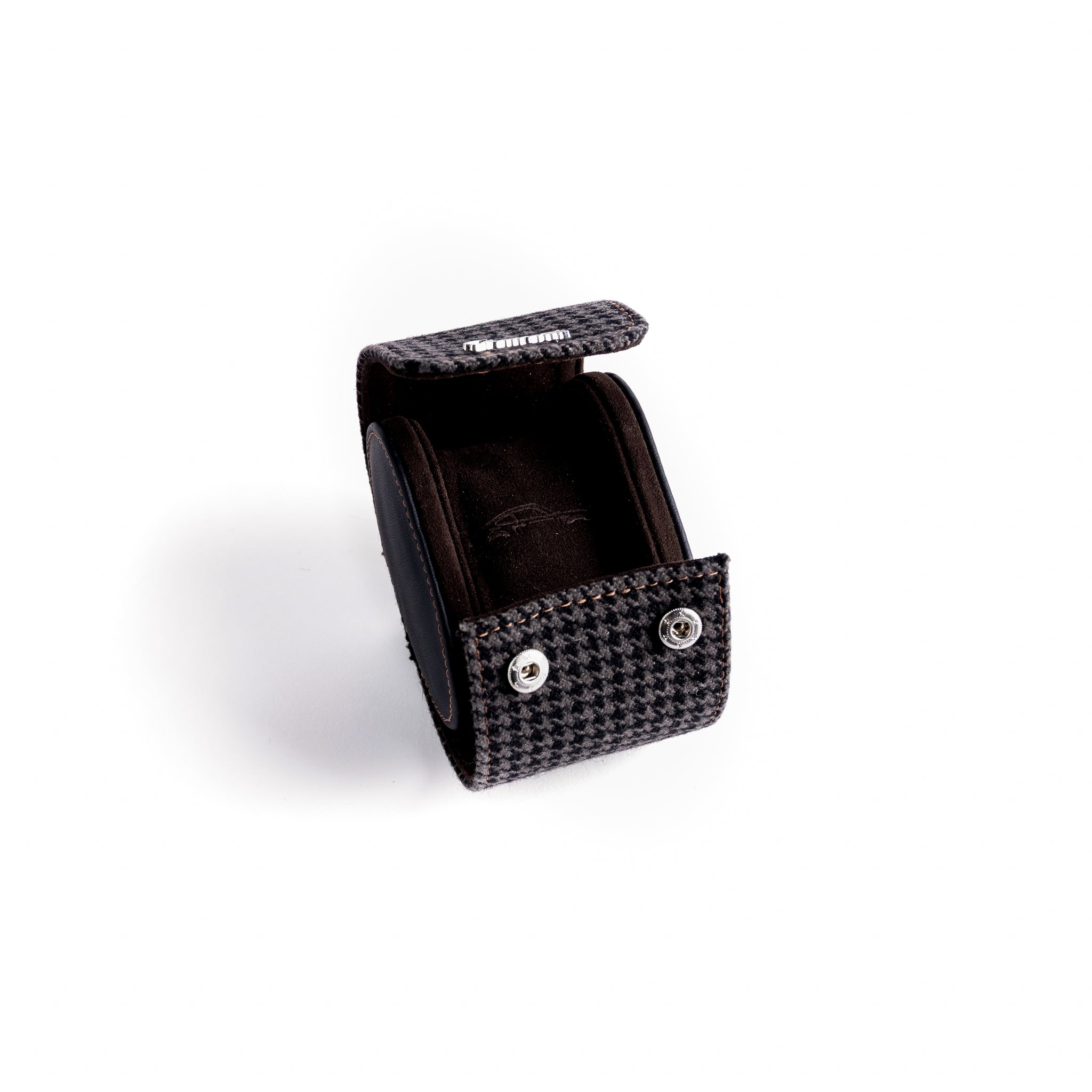 TRAVEL WATCH CASE — NERO PEPITA, 1 WATCH